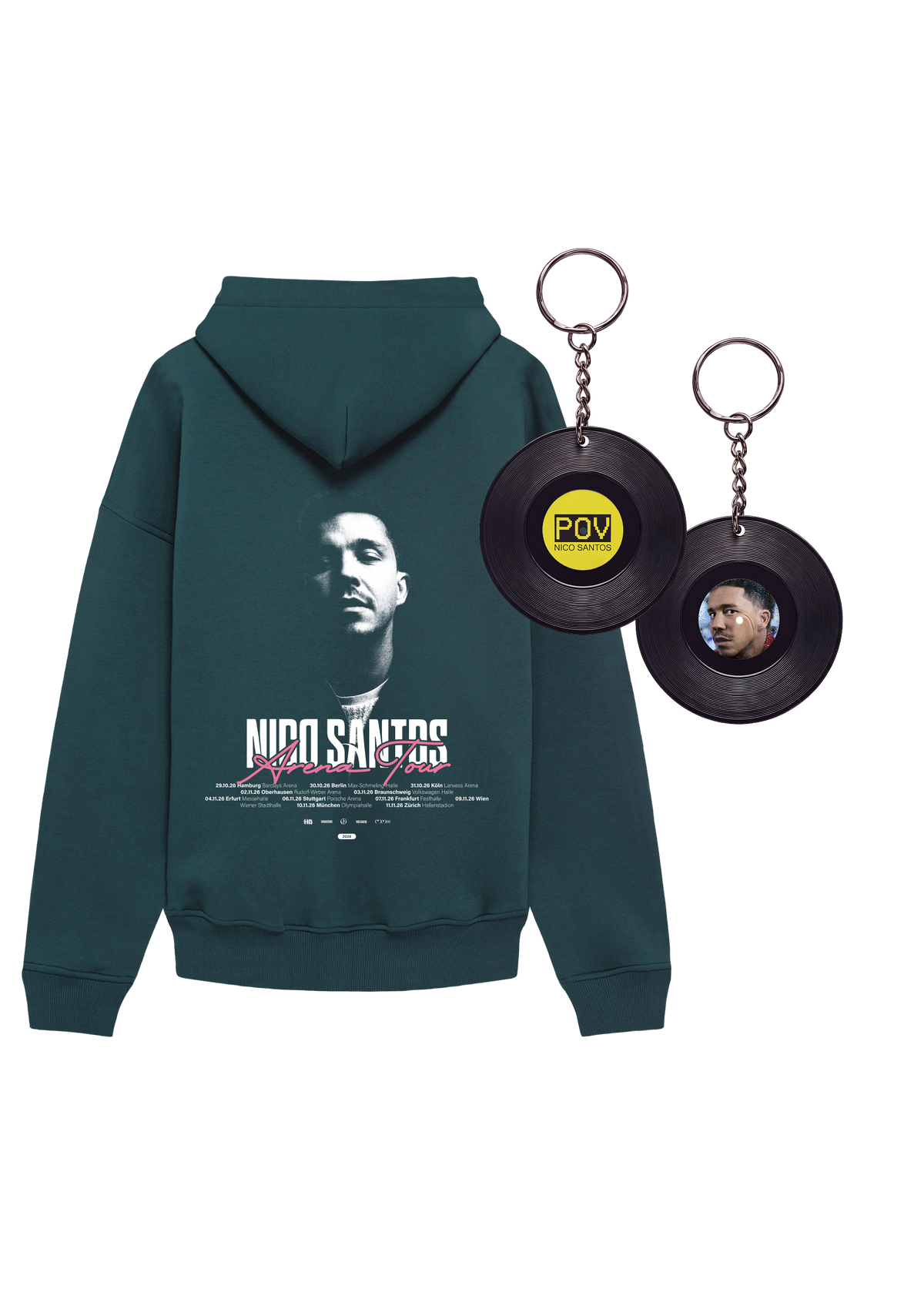 'POV' Smart Music Album Bundle (NFC) mit Nico Santos Arenatour Hoodie 2026 petrol