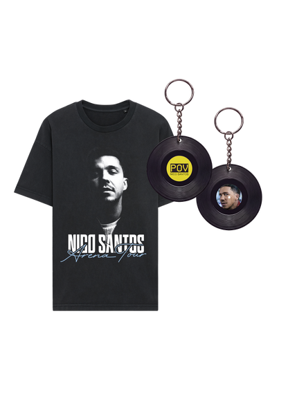 'POV' Smart Music Album Bundle (NFC) mit Nico Santos Arenatour T-Shirt 2026 washed black