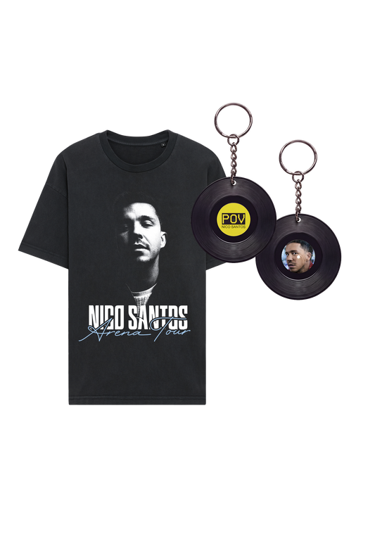 'POV' Smart Music Album Bundle (NFC) mit Nico Santos Arenatour T-Shirt 2026 washed black