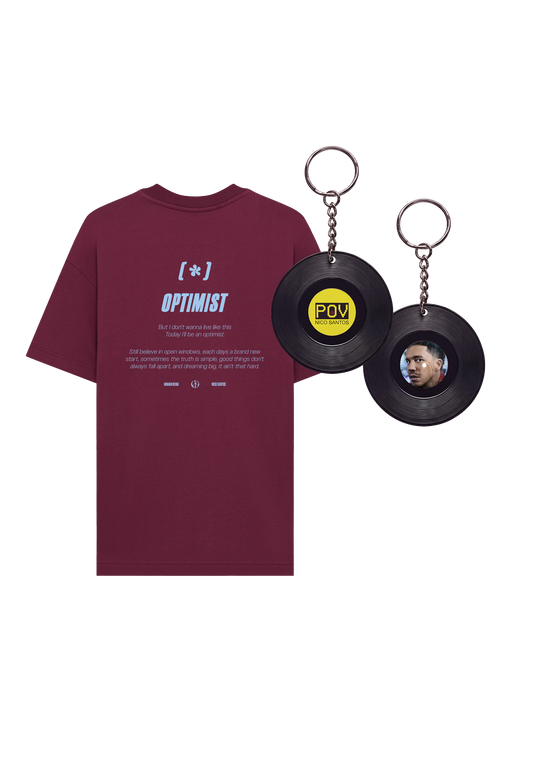 'POV' Smart Music Album Bundle (NFC) mit Nico Santos Optimist T-Shirt cranberry red